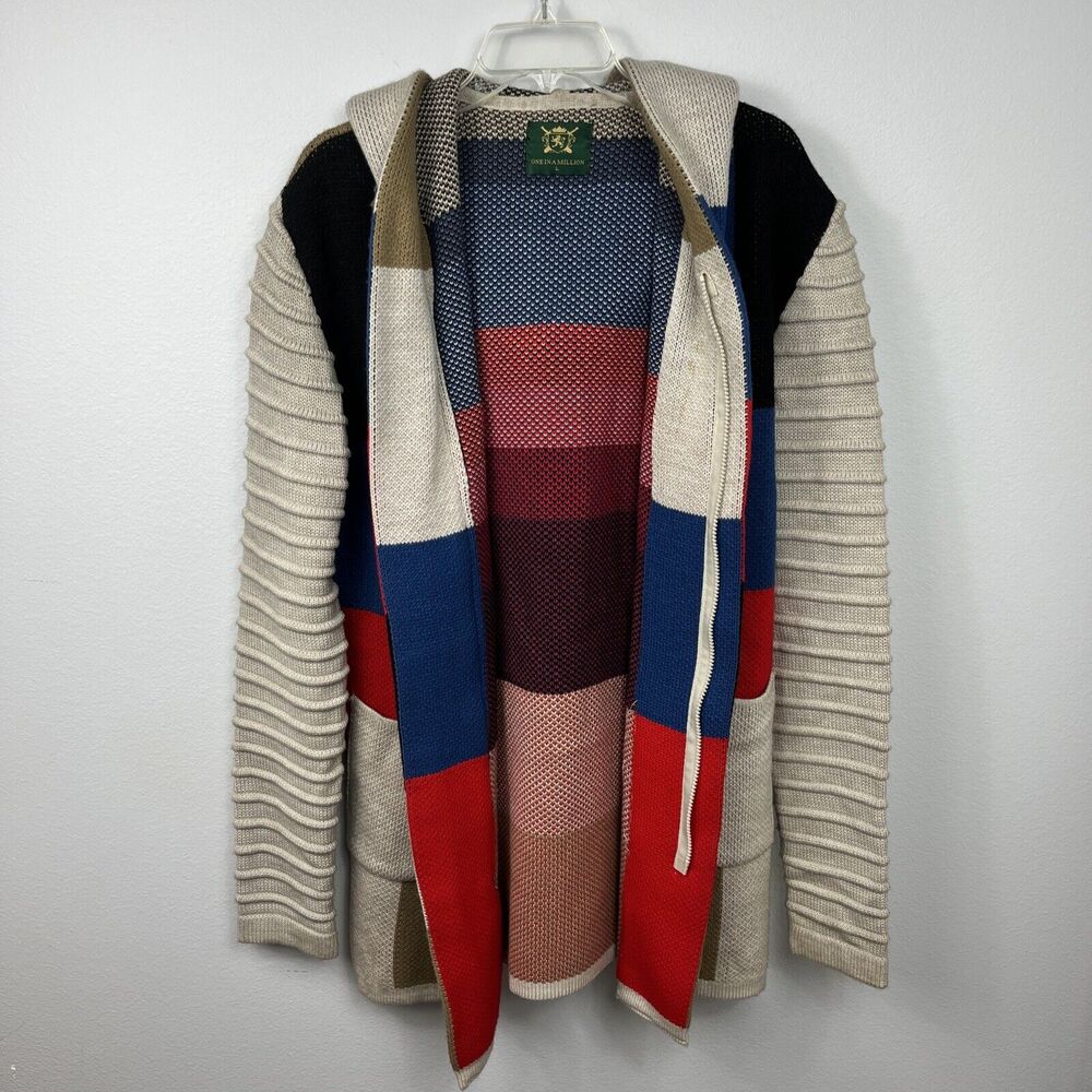 One In A Million Sweater Block Zip Cardigan - Men's Size Large Made in Turkey - Picture 4 of 9